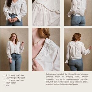 Neuflora White Embroidered Blouse size medium